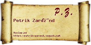 Petrik Zaránd névjegykártya